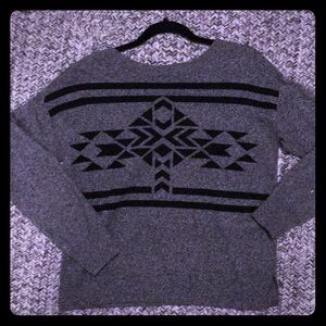 Tribal pattern pullover sweater